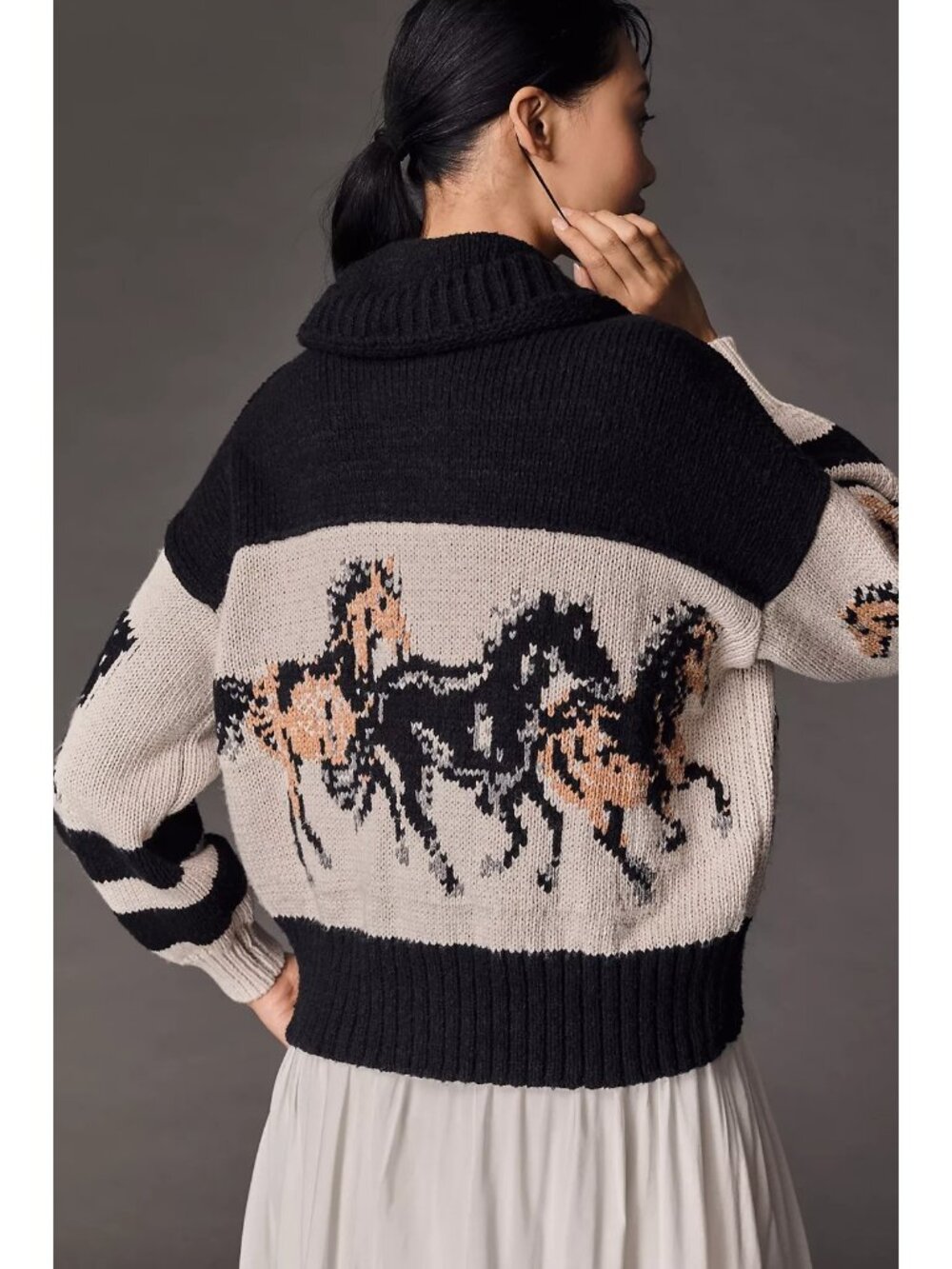 Anthropologie Pilcro Horse Graphic Cardigan Sweater XS - Picture 1 of 3